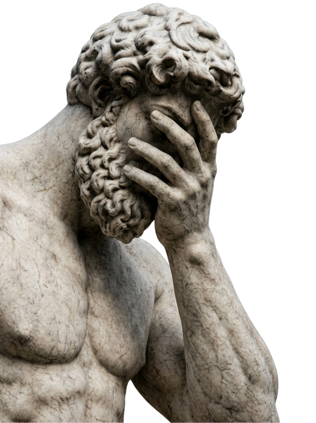 Greco-Roman statue in despair